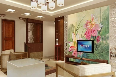 Vintage Lotus Painting Photo Wallpapers 3D Flower Wall Mural Custom ...