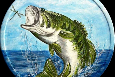 Largemouth Bass Jumping Painting