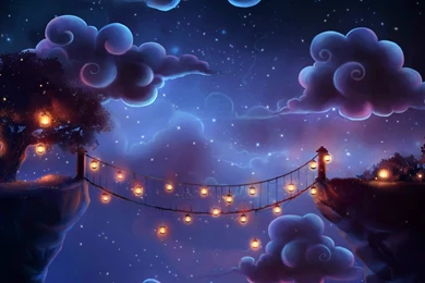 Whimsical Lantern Bridge [1920 X 1080] : Wallpapers