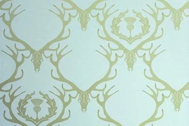 Deer Damask   Whimsical DamaskDuck Egg Blue [GAT 6517A] : Designer ...