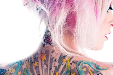 Download The Pink Hair And Tattoos Wallpaper, Pink Hair And ...