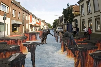 3D Optical Illusion Street Art