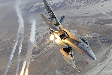 F 18 Hornet Flares HD Desktop Wallpapers : Fullscreen : Mobile