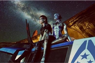 Mass Effect Femshep Commander Shepard Liara Wallpapers