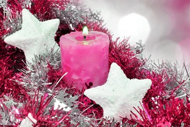 Wallpapers Christmas Pink Candle   1280 X 800   Christmas Santa ...