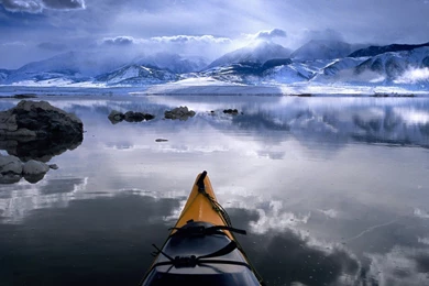 Winter Mountain Lake HD Desktop Wallpapers