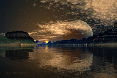 Big Moon Lake   Landscape Desktop Backgrounds   1680x1050 Pixels