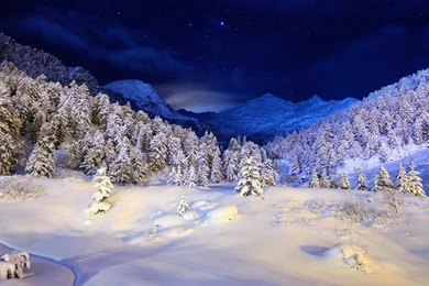 Winter Night Wallpapers Download Lake In Winter At Night Hd ...