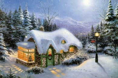 Download Thomas Kinkade Winter Wallpapers Wide