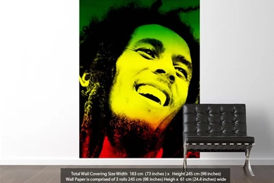 Bob Marley Rasta Colours People Wallpapers Printed Wall Paper