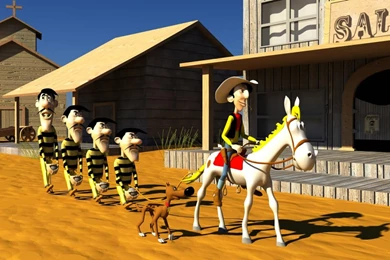 Cartoons Western Lucky Luke 3d Saloon Wallpapers