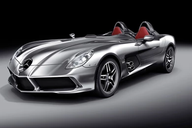 Front View Silver Mercedes Benz SLR McLaren St