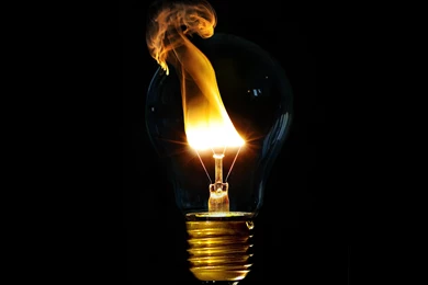 Light Fire Light Bulbs Black Backgrounds Wallpapers