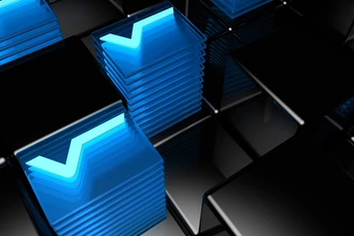 Download Wallpapers 2560x1080 Space, Shape, Blue, Black, Light ...