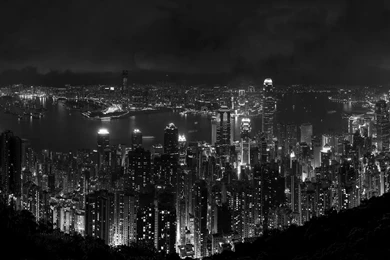 Colorful New York City Night Lights Aerial View Desktop Wallpapers