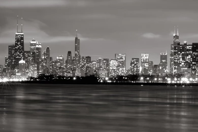 Chicago Skyline BW HD Desktop Wallpapers : High Definition ...