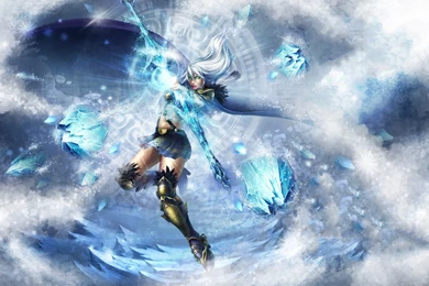 Ice Blue League Of Legends Arrows Ashe The Frost Archer Wallpapers ...