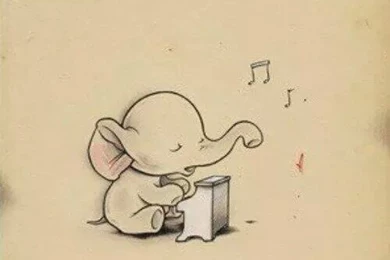 Cute Little Elephant Playing The Piano   Image