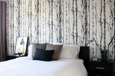 Painting After Removing Wallpapers Contemporary Bathroom With ...