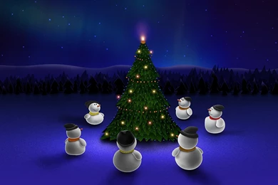 Wallpapers, Christmas, Snowman (