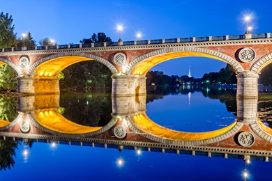 Turin (torino), Ponte Isabella And River Po Wallpapers Hd ...