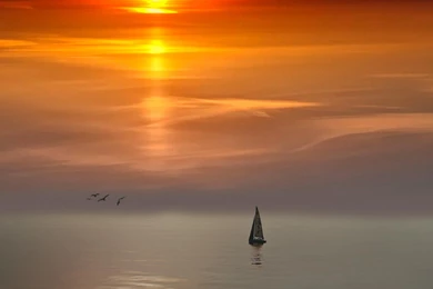 Sailboat At Sunset   (