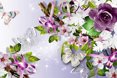 Lots Of Flowers Butterflies HD Desktop Wallpapers : Widescreen ...