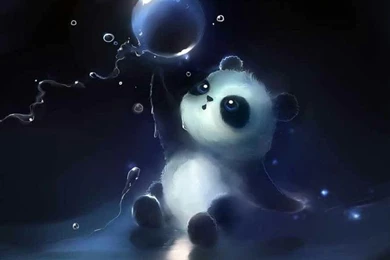 Panda With Blue Backgrounds