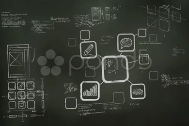 Software Development Blackboard Scribblings. Stock Footage YouTube