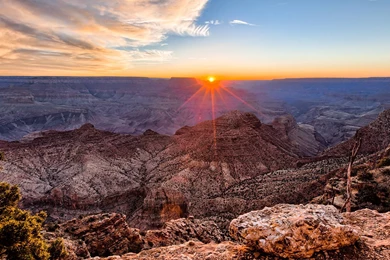 Grand Canyon Sunset, Sky, Cloud, Tree, Nature, 2560x1440 HD ...