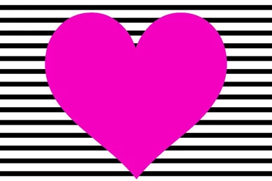 Black And White Stripe Heart