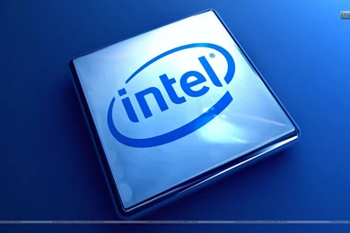 Intel Company Logo On Blue Backgrounds Wallpapers