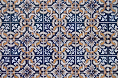 Detail Of Portuguese Glazed Tiles. Stock Photo