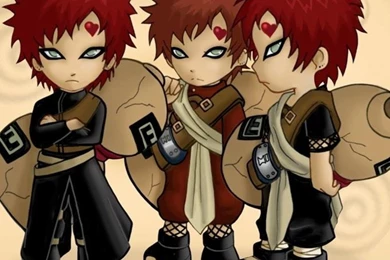 CHIBI GAARA WITH HEART THEN LOVE IN JAPENESE WALLPAPER   (