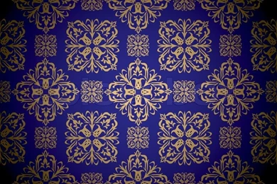 Blue And Gold Royal Wallpapers With Seamless Repeat Pattern ...