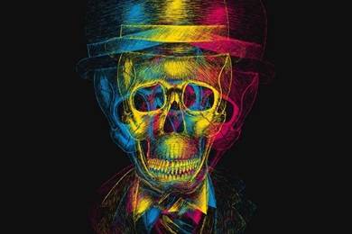 Colourful Skull 3D Wallpapers