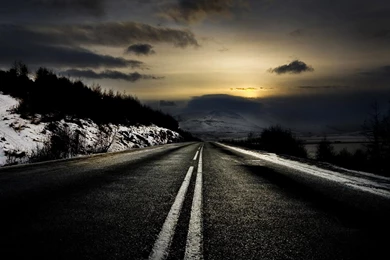 Dark Winter Road >> HD Wallpaper, Get It Now!