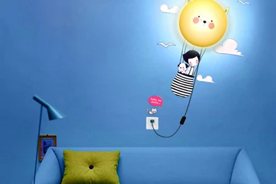 Lovly Wallpapers Stickers 3D Cute DIY Wall Sticker Lamp Decal ...
