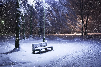Wallpapers Snow Christmas Park Long Chair X Snowing Scenery ...