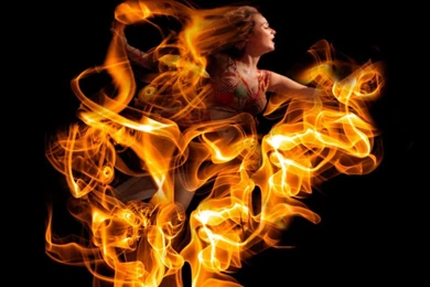 Wallpapers Burning Man On Fire Girl 1366x768