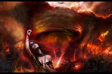 Wallpapers Jillian Smoke Fire Girl Knife Cava Theme Fantasy ...