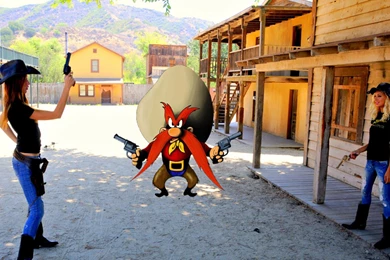 Yosemite Sam Vs 2 Cowgirls   (