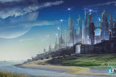 Edge Of Eternity Fantasy Sci fi Game City Spaceship Y Wallpapers ...