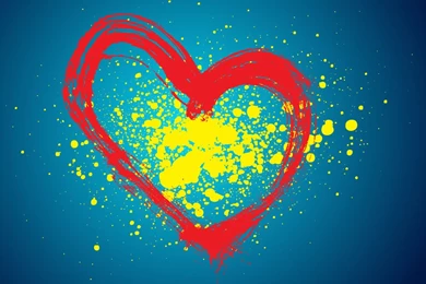 Heart Splatter Painting