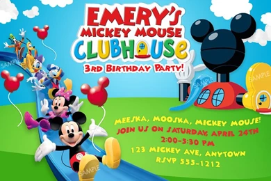 Mickey Mouse Invitations With Photo Tutorial Mickey Birthday ...