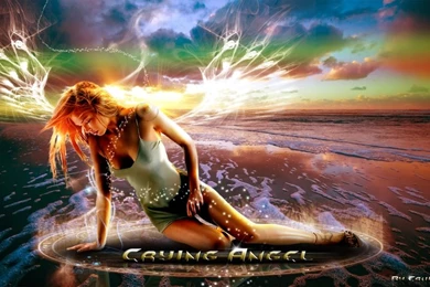 Angel Fantasy Crying Angel – Abstract Fantasy HD Desktop Wallpapers