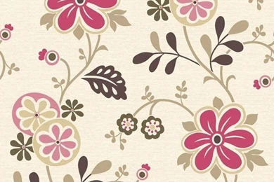 Amelie Pink Modern Floral Trail Wallpapers Bolt   Contemporary ...