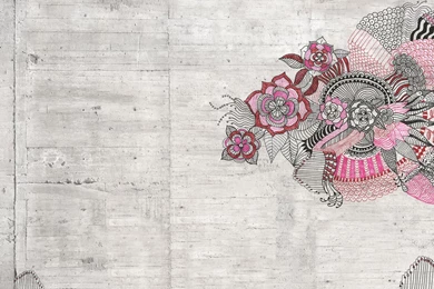 Paper Wallpapers / Contemporary / Floral   ESQUISSE ROSE   In Création