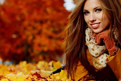 Nature Girls Girl Smile Autumn Leaves Favourite Desktop Wallpapers ...