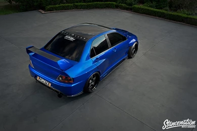 Mitsubishi Lancer Evo IX Blue Cars Sedan Modified Wallpapers ...